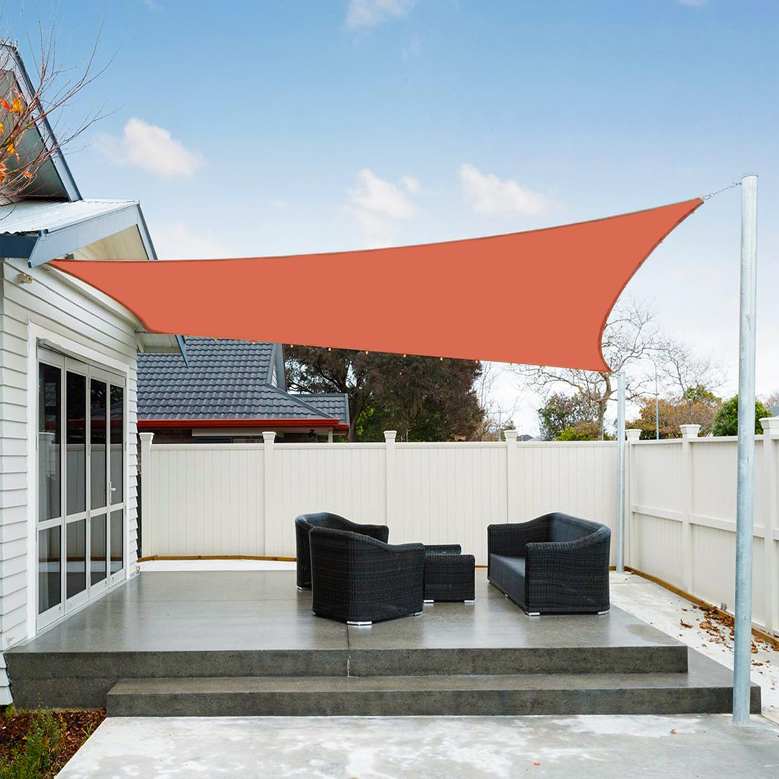 AXT SHADE Sun Shade Sail Waterproof 3x4m Rectangle UV Block Canopy Awning for Patio Outdoor Garden Backyard -Terracotta