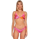 Trina Turk Women's Standard Vivid Vista Layered Triangle Bikini Top-Adjustable, Tie Back, Swimwear Separates