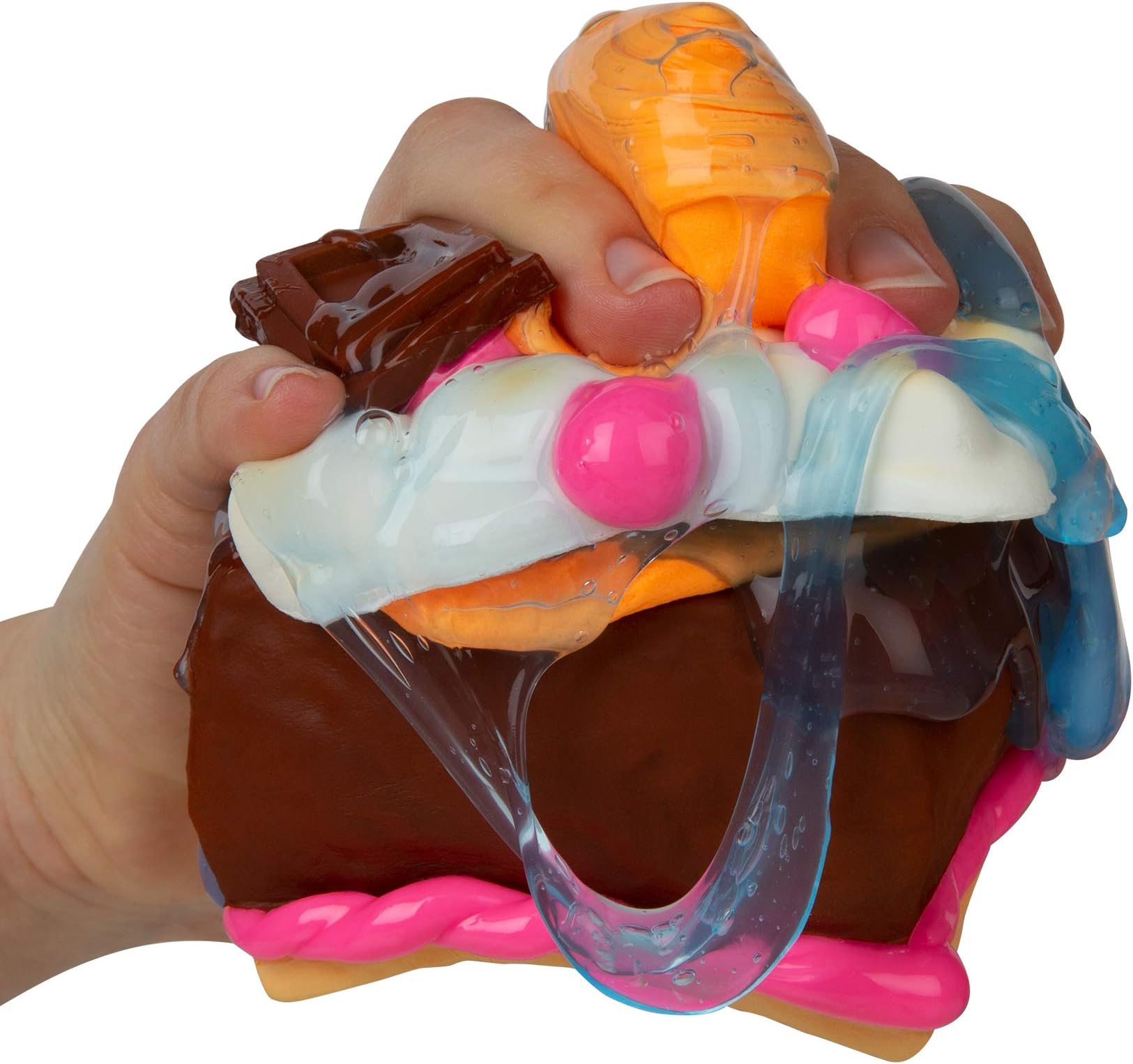 ORB 35769 Slimi Cafe Squishie S'More Brownie Chocolate Cake Starter Pack with Crushed Elements for Making Squezze Pastry Toys for Ages 8 Years +