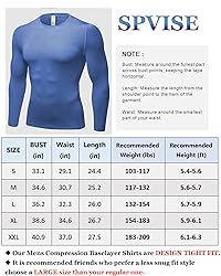 Grey Blue Compression Shirts Mens Long Sleeve