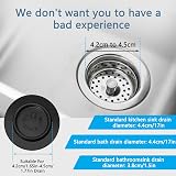 QINCINA 2 Pcs Universal Sink Plug 43mm 66mm Rubber 40cm Chain view 3