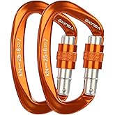 XINDA Screwgate Locking Carabiner Clip - Professional Rock Climbing Carabiner Screw Lock,Heavy Duty Carabiners for Climbing,Mountaineer,Hammock,Camping,Outdoor Equipment