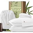 Bedsure Cooling Sheets, Rayon Derived from Bamboo & Cotton Blend, GentleSoft, Breathable, Queen Sheet Set, Deep Pocket Up to 