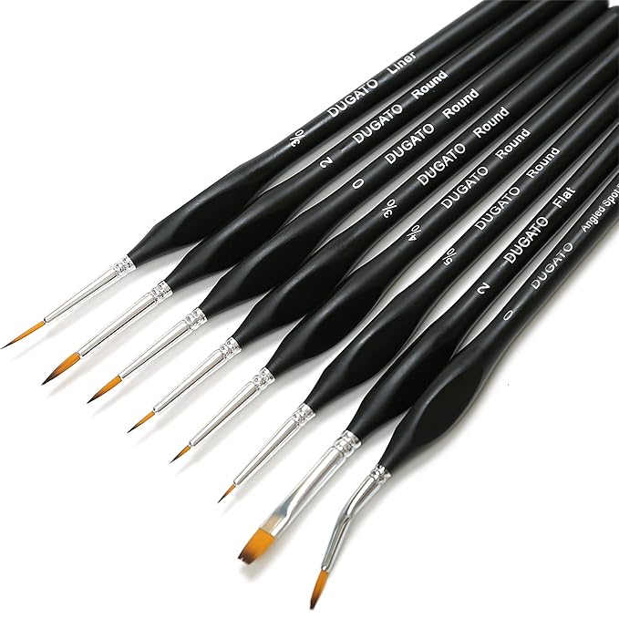 DUGATO Fine Detail Paint Brush Set, 8pcs Tiny Professional Micro