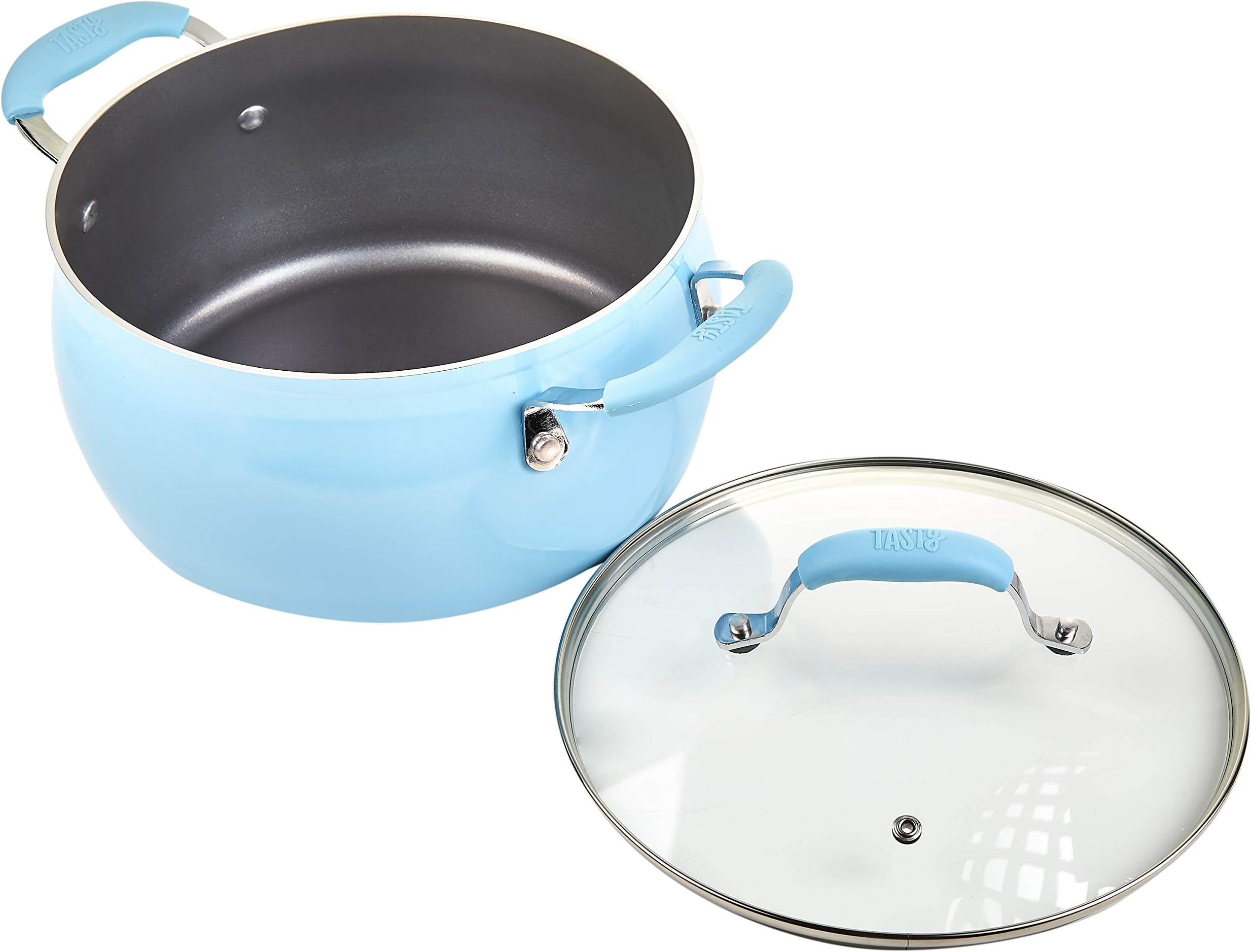 Tasty 5Qt Dutch Oven with Lid - Diamond Non-Stick, Blue