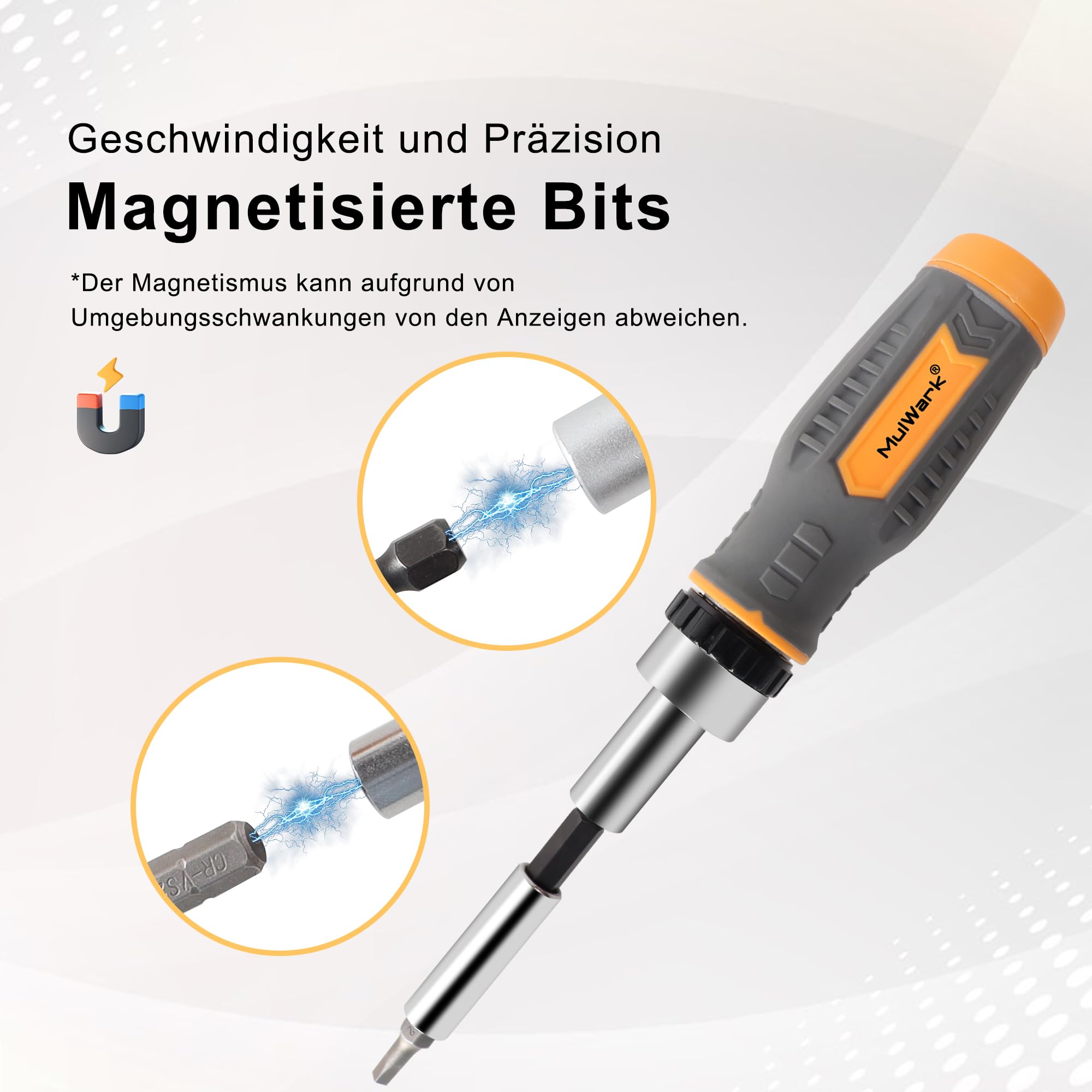 MULWARK Schraubendreher-Bit-Satz & Steckschlüssel-Satz, 77-teiliger Ratschen-Schraubendreher-Satz mit Koffer, 77 in 1 Multi-Bit-Schraubendreher für Heimwerker, Elektronik, Auto-Notfall und Garage 7