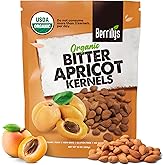 Berrilys Organic Bitter Apricot Kernels - USDA Certified Organic Bitter Apricot Seeds - Natural & Non-GMO, Premium Quality Kernals, No Sulfur or Additives - 10 oz