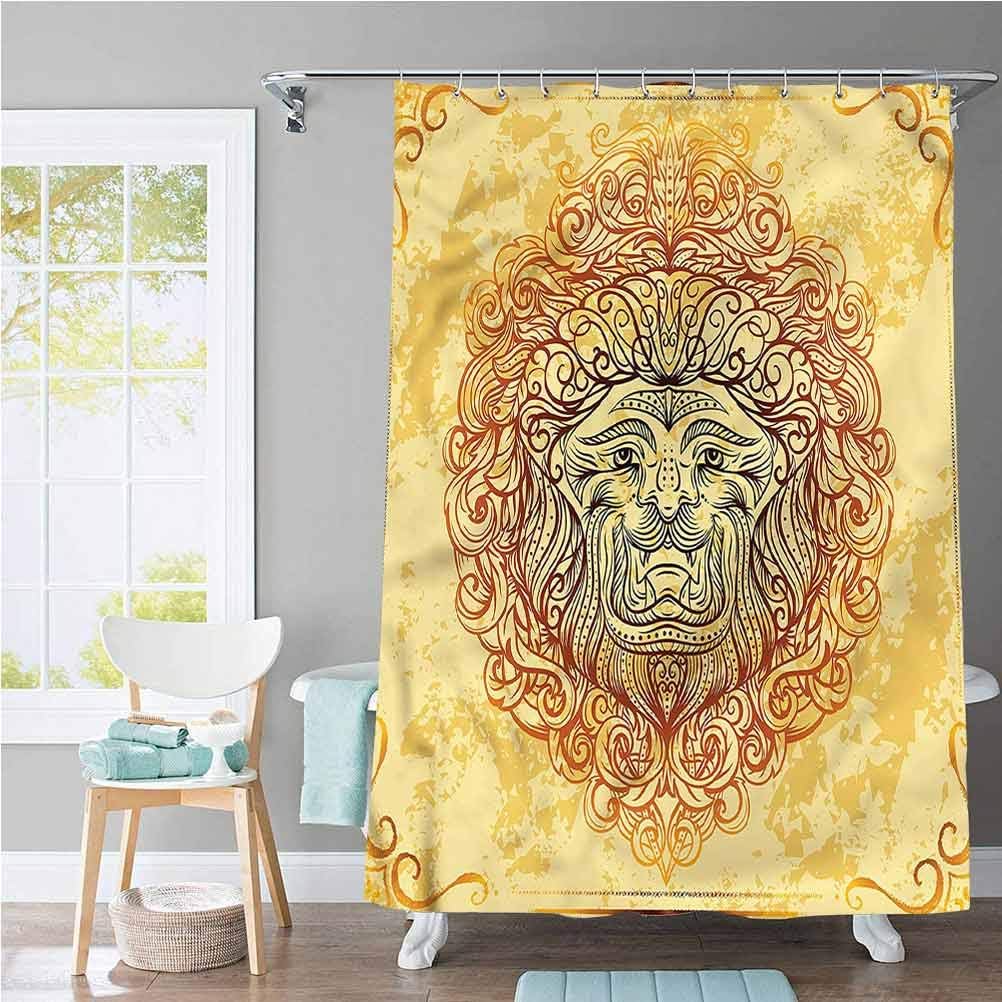 ScottDecor Safari Long Shower Curtain Lion Zodiac Astrology