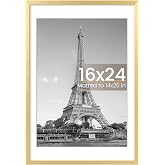 upsimples 16x24 Picture Frame, Wall Decor Poster Frames, Gold 1 Pack | 16 x 24 Frame, 14x20 Frame with Mat for Gallery Wall, Family, Wedding, Baby, Dog, Dorm, Christmas