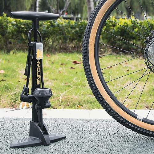 Hycline Bike Floor Pump with Gauge: Bicycle Tire Pump 160 PSI High