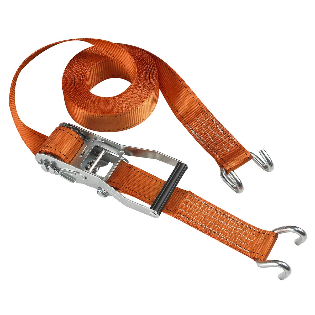 Master Lock 3260EURDAT FastLink Ratchet Strap with open J Hooks, Orange, 6m x 50mm Strap