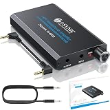 eSynic 16-600Ω Headphone Amplifier Portable - HiFi 3.5MM Audio Headphone Amp Rechargeable with 2-Stage Gain Switch-Aluminum Alloy Case &12H Playtime-0.0005% THD for MP3/Phone/PC/Laptop/Car (3.5mm AUX)