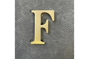 BWRMHME 2.6Inch Soild Brass Sticker English Letters, Metal Alphabet Letters Ornament, Wall Self Adhesive Letters and Numbers, House Address Signage, Door Numbers, letters Decor Hardware (Letter F)