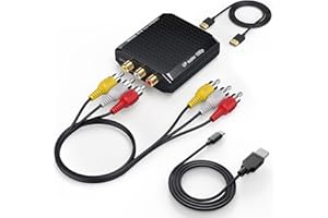 WENTER RCA to HDMI Converter, 1080P AV to HDMI Converter, Mini Composite CVBS Audio Video Adapter Supports PAL/NTSC for VCR/VHS/Xbox/PS3/STB/N64/Wii/TV/PC/Blue-Ray DVD Players