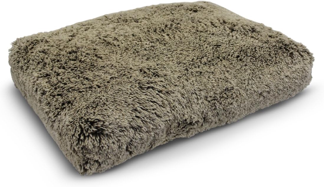 PUP IQ Luxe Pup Coco Chenille Pillow Dog Bed, Medium Size, Machine Washable, Made in the USA, Premium AdaptaLoft Support
