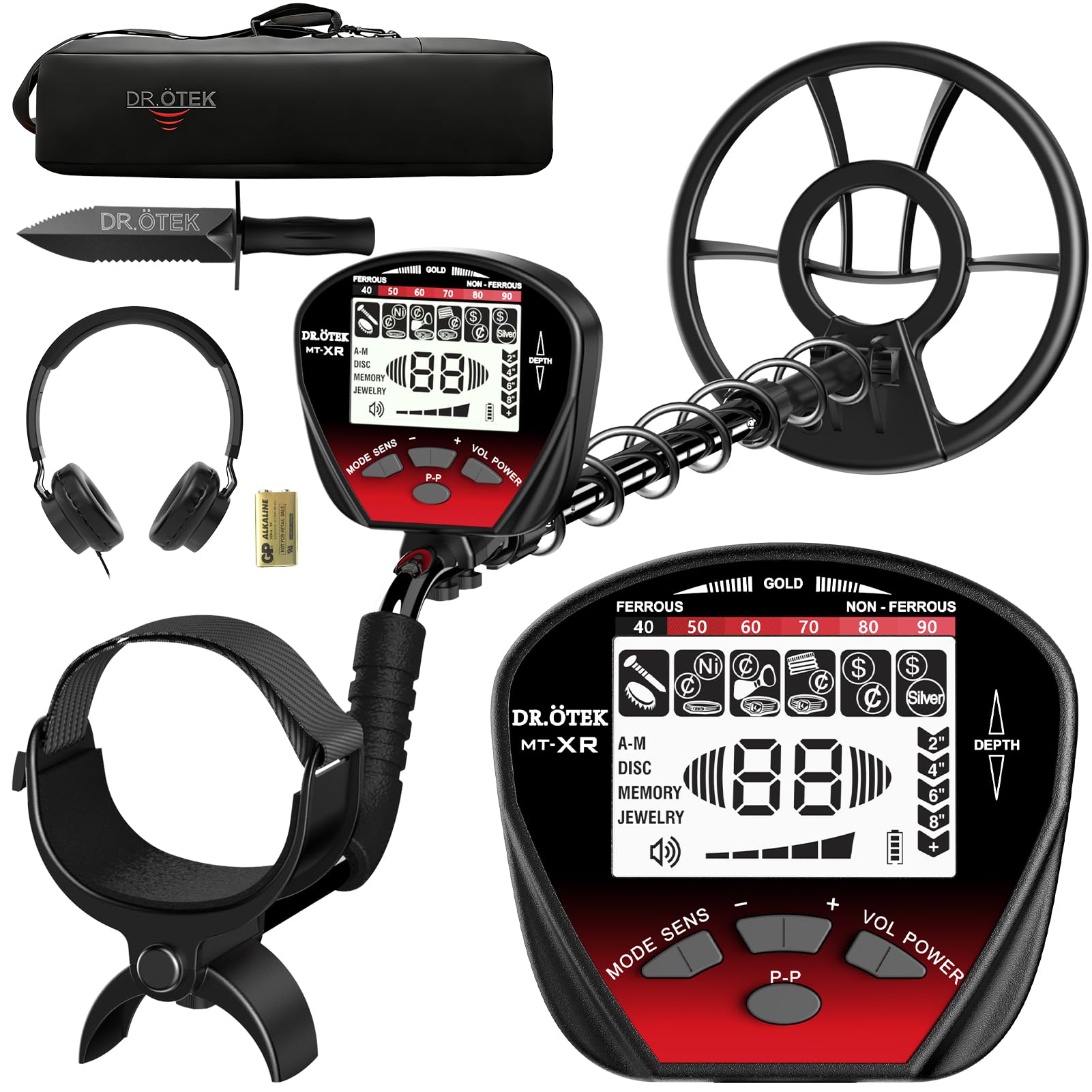 Photo 1 of DR.ÖTEK Metal Detector for Adults, Professional Metal Detectors Waterproof with 10" IP68 Coil, Larger LCD Display, High Accuracy for Gold & Silver Detection & Beach Treasure Hunting, Beginner Friendly