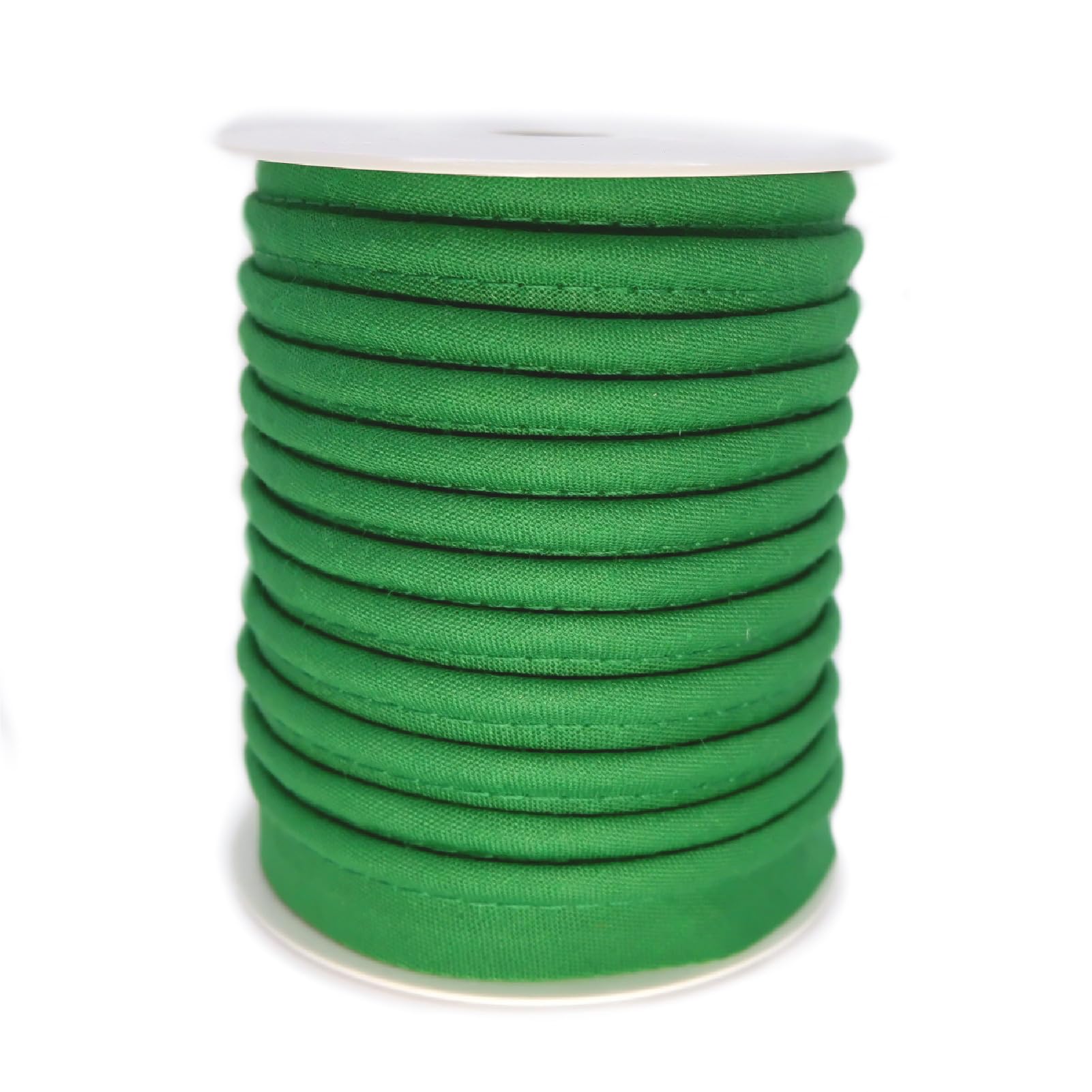 TEXTEX = Piping for Sewing, Decoration, and Crafts. Composition 50% Cotton and 50% Polyester. Total Width of 15mm, Cord of 5mm, and Flap of 10mm. 10 Meter Reel - (Moss Green)