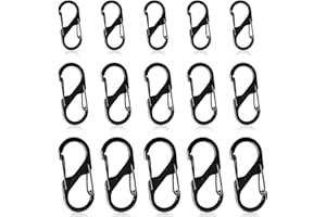 ASTWEU 15 Pcs Small Carabiner Clip, Zipper Locks Clip Theft Deterrent for Travel Backpack,Luggage, Mini Carabiner Locking Cli