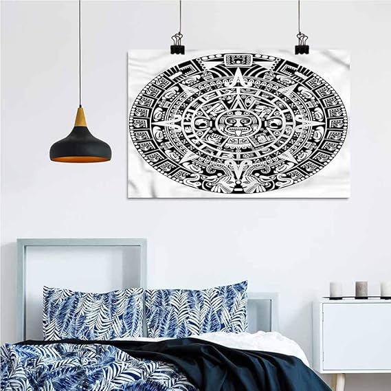 Aztec Modern Wall Decor Ancient Culture Round