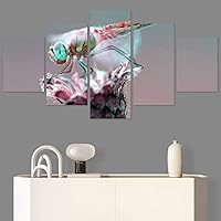 SIGNWIN 5 Panel Canvas Wall Art Modern Art Bee Butterfly Colorful Contemporary Insects Multicolor Photography for Home Decorations Ready to Hang - 60