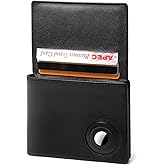 HZSMART Genuine Leather Wallet for Men, RFID Wallet with Airtag Slot,Leather Card Holder Wallets with gift box Air tag Tracker NOT INCLUDED (Black)