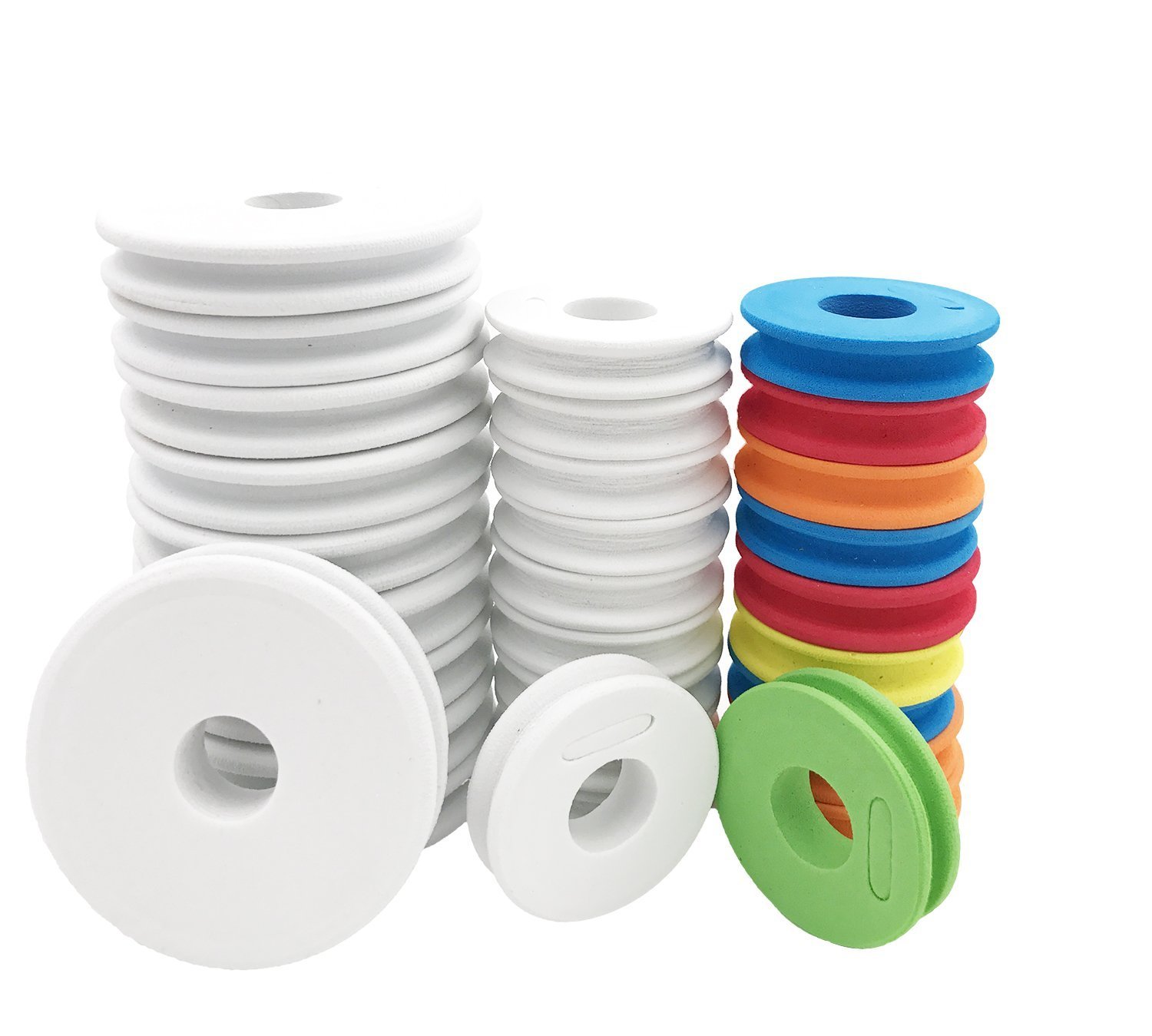 Milepetus 30pcs Foam Sponge Wrapped Wire Fishing Winding Board Fishing Line Board Spool Fishing Line Accessories Rig Winders