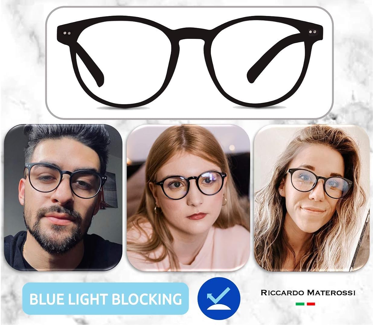 Riccardo Materossi®, Premium 99.9% Blue Light Blocking Glasses, Reduce Headaches and Improve Sleep - Image 4