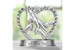 Hold Your Hand Forever Personalized Mom and Kids Heart Acrylic Plaque Custom Mother's Day Shaped Acrylic Plaque We Love You H