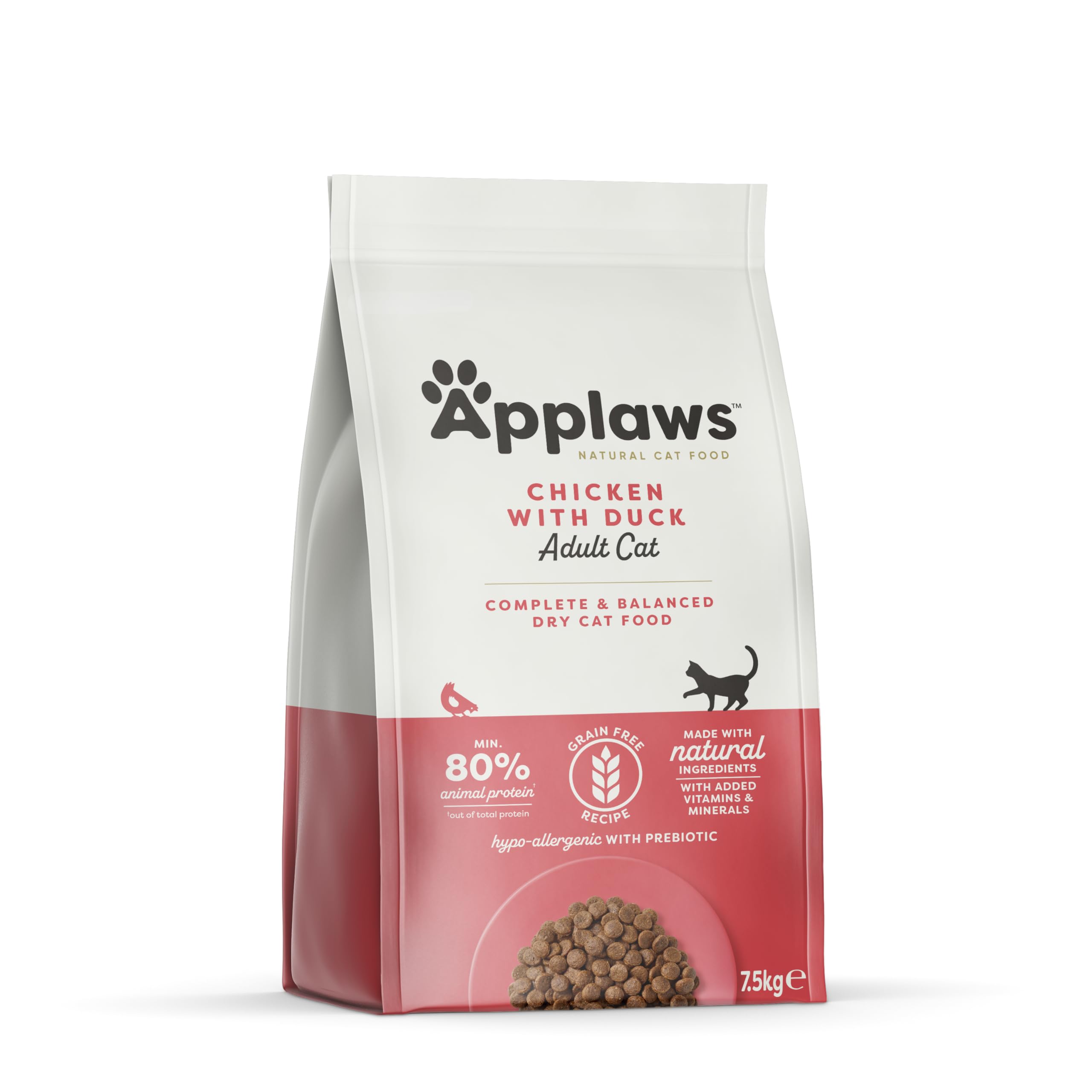 Applaws Complete Dry Food, Adult Cat, Chicken with Extra Duck, 7.5kg (Pack of 1)
