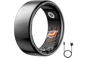 Kuinha Smart Ring Health Tracker - 24/7 Fitness & Sleep Tracking with Heart Rate Monitor, IP68 Waterproof Activity Tracker for Men/Women, 50+ Workout Modes, 7-Day Battery (Black, 9)