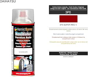 Spray Peinture Voiture 400ml 1K Rouge Toyota 3P0 Super Red Brillant - Neuf