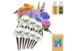 LYKOCLEAN Flower Seed Pod Kit for AeroGarden, idoo, MUFGA Hydroponics Growing System, 350+ Seeds, Include Coneflower, Cornflower, Dwarf Petunia, Snapdragon, French Marigold, Dahlia(7-pods)