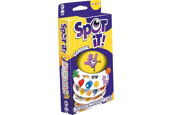 Spot It! - Classic - (Bilingual French/English Version) - A Game by Asmodee | Ages 6+ - 2 to 8 Players - <15 Minute Playtime