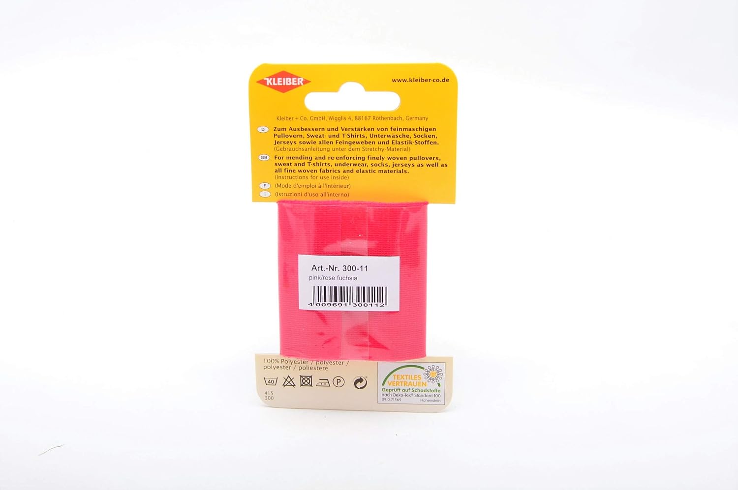 Kleiber 40 x 6 cm Iron on Elasticated Clothing Repair Tape, Pink, 40 x 6 x 0,05 cm - Image 4
