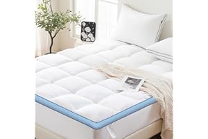 Bafode Mattress Topper Full Size, Extra Thick Mattress Pad Coverwith Deep Pocket (8"-21"), Cooling Mattress Protector, Overfilled 7D Down Alternative Filling
