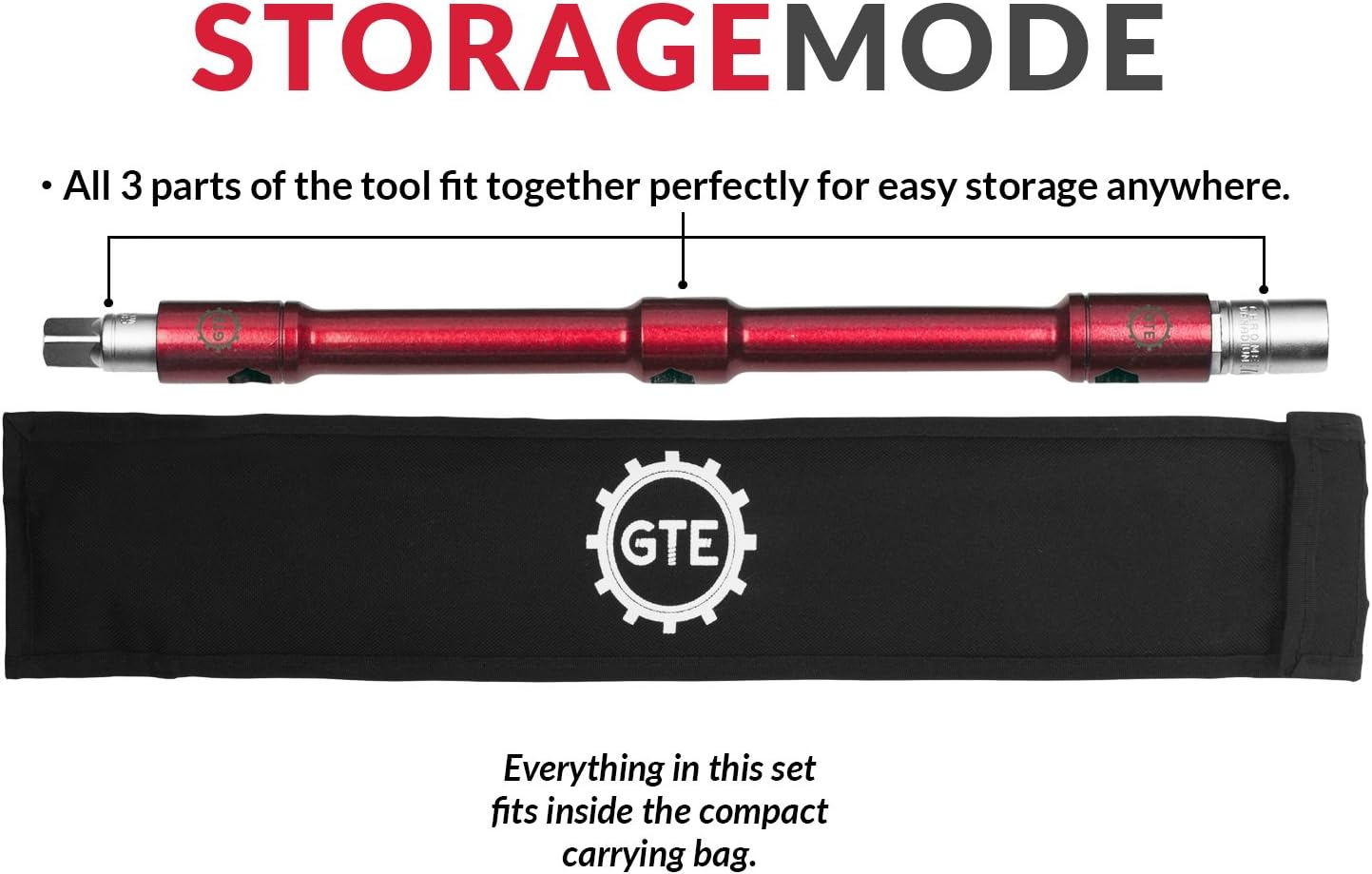 GTE Tools - LugStrong 26" Universal Compact Lug Wrench Set, Super-Strong Tire Iron & Lug Nut Remover - 2X More Torque!  Never Get Stuck on The Road Again!: Automotive