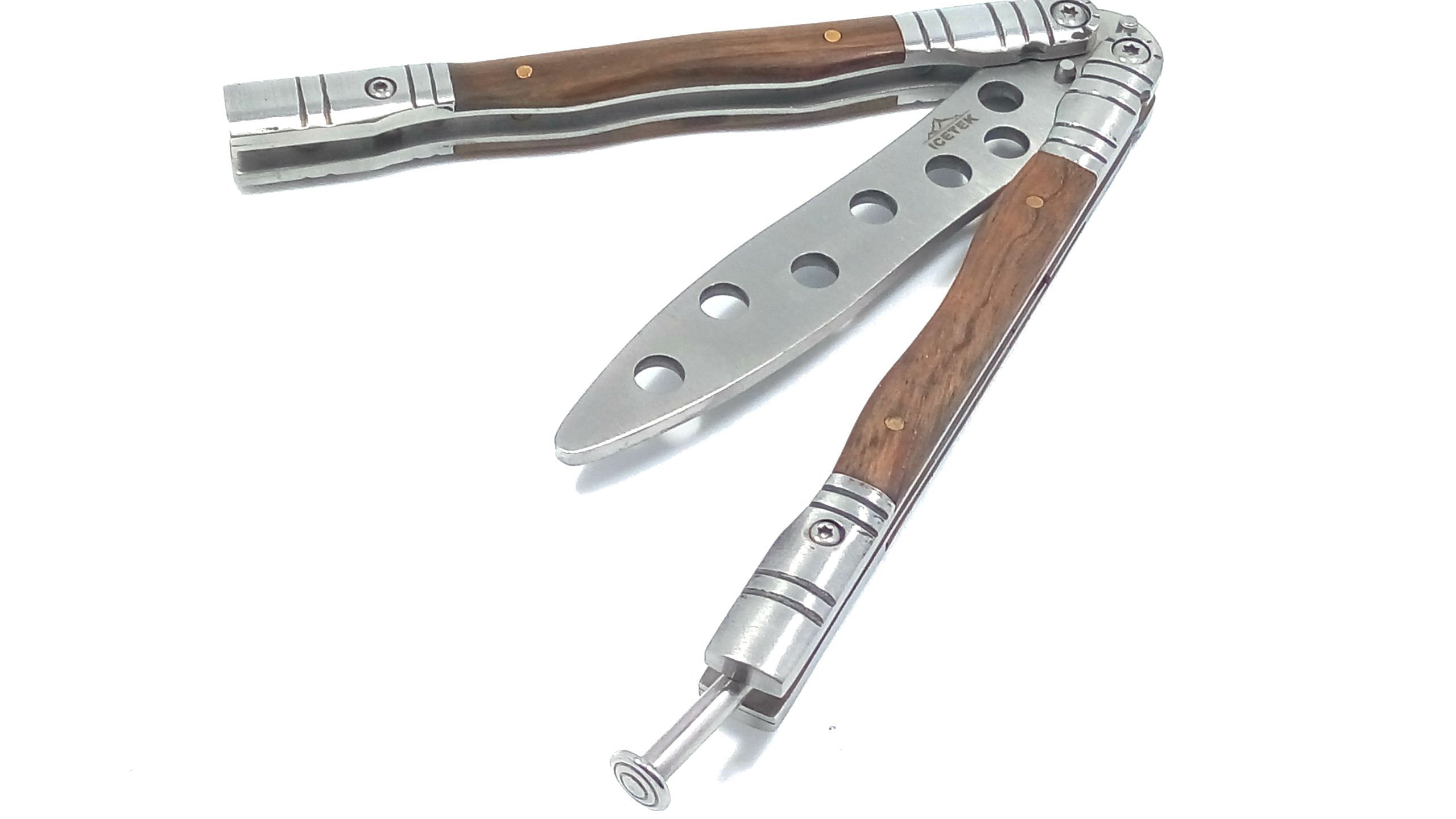 Icetek Sports Practice Balisong Butterfly Knife Trainer With Wooden Handle Ho.. 19 71Pb7bMWZFL