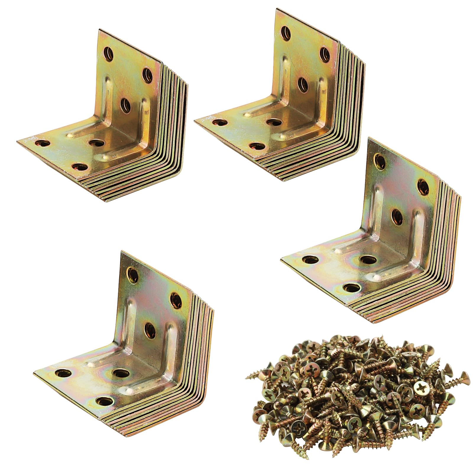 KEILEOHO 40 PCS 30 x 30 x 29mm Corner Braces, Metal Steel L Shape Brackets with Screws, 90 Degree Right Angle L Bracket for Furniture Wood Cabinets Shelves