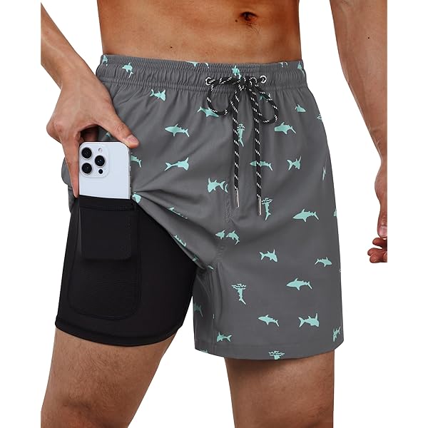 Mens Swim Trunks With Compression Liner Mens Swim Shorts With
