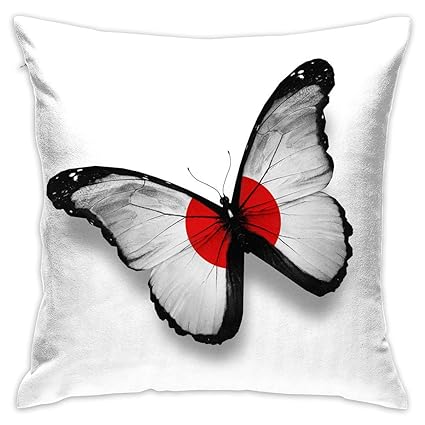 Amazon Com Annao Japanese Flag Butterfly Cushion Cover Case