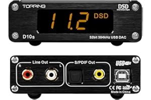 KGUSS Topping D10s HiFi USB DAC - ES9038Q2M DAC XMOS XU208 PCM384kHz DSD256 Hi-Res Audio Desktop Decoder for PC Black