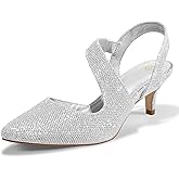 mysoft Women's Dress Shoes Low Heels 2 inch Kitten Pumps Slingback Wedding Party Medium/Wide Width Shoes