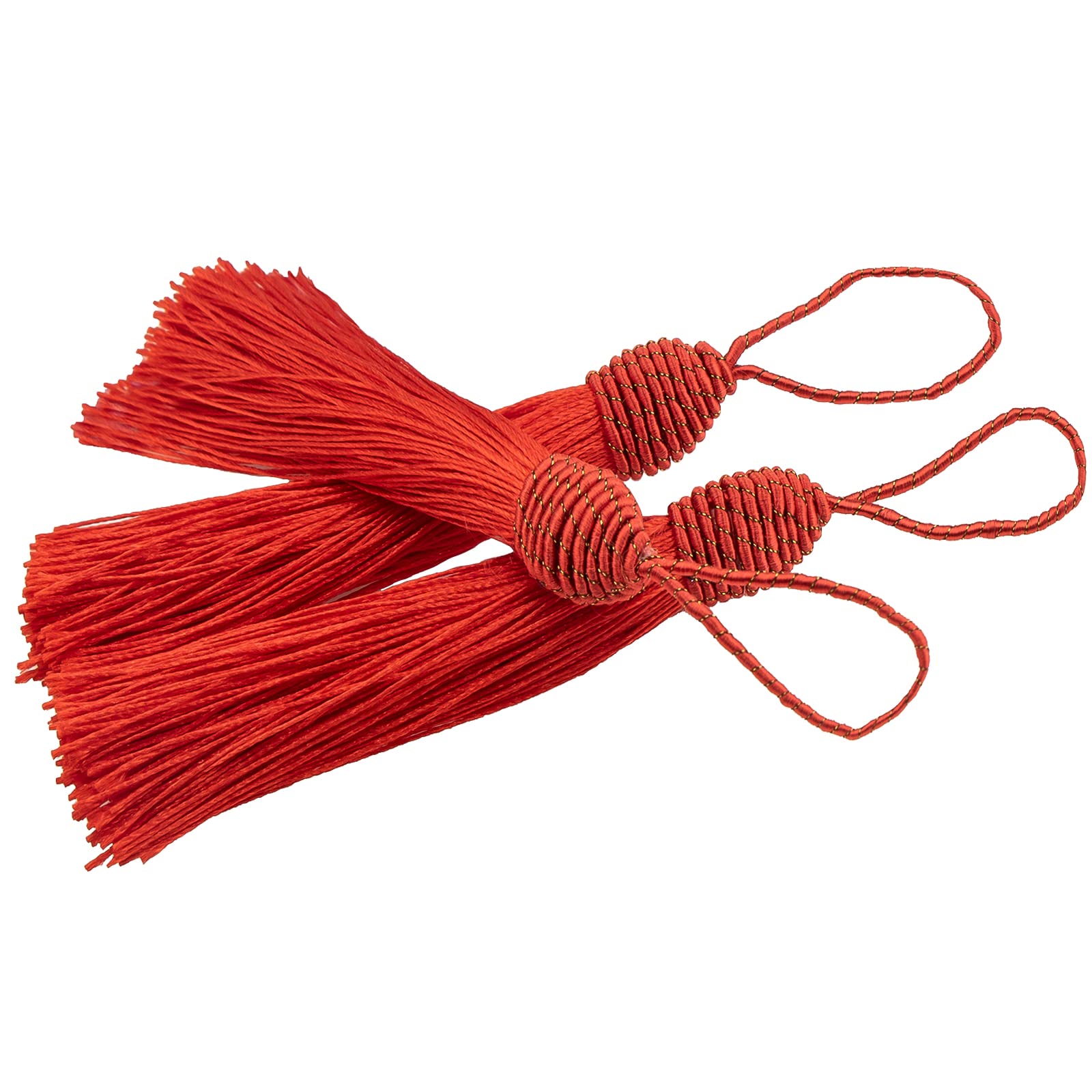 VAPKER Bookmark Tassels 20Pcs 15cm/6 Inch Red Tassels with Pineapple Head Sewing Tassels Silky Floss Mini Craft Tassels with Cord Loop for Keychain Earring Jewelry DIY Craft