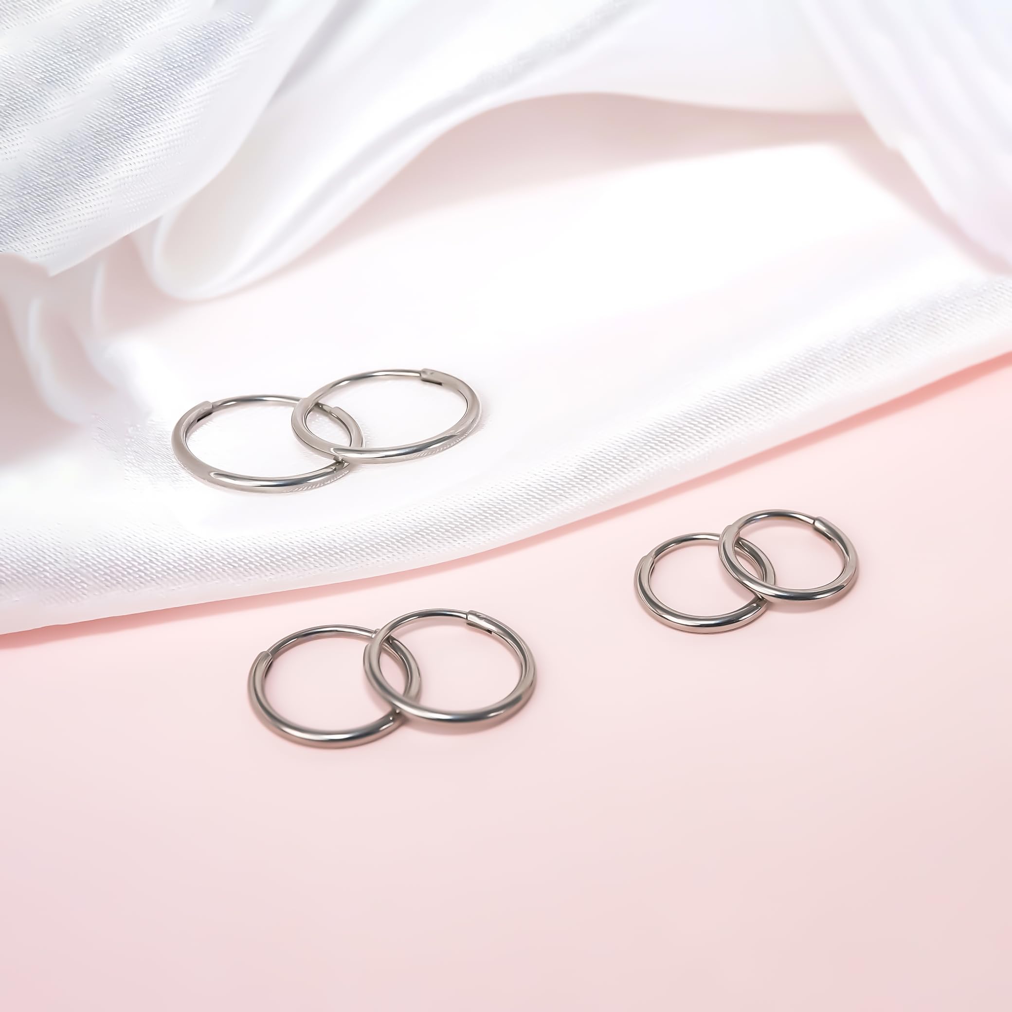 limerencia G23 Titanium Slim Huggie Hoop Earrings, Hypoallergenic F136 Implant Grade Pure Titanium for Sensitive Ears