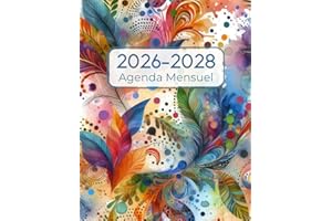 Agenda Mensuel 2026-2028: 3 ans Du 1 janvier 2026 jusqu'a le 31 Décember 2028