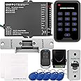 UHPPOTE 125KHz RFID EM ID Keypad Stand-Alone Door Access Control Kit with Strike Lock Remote Control Exit Button