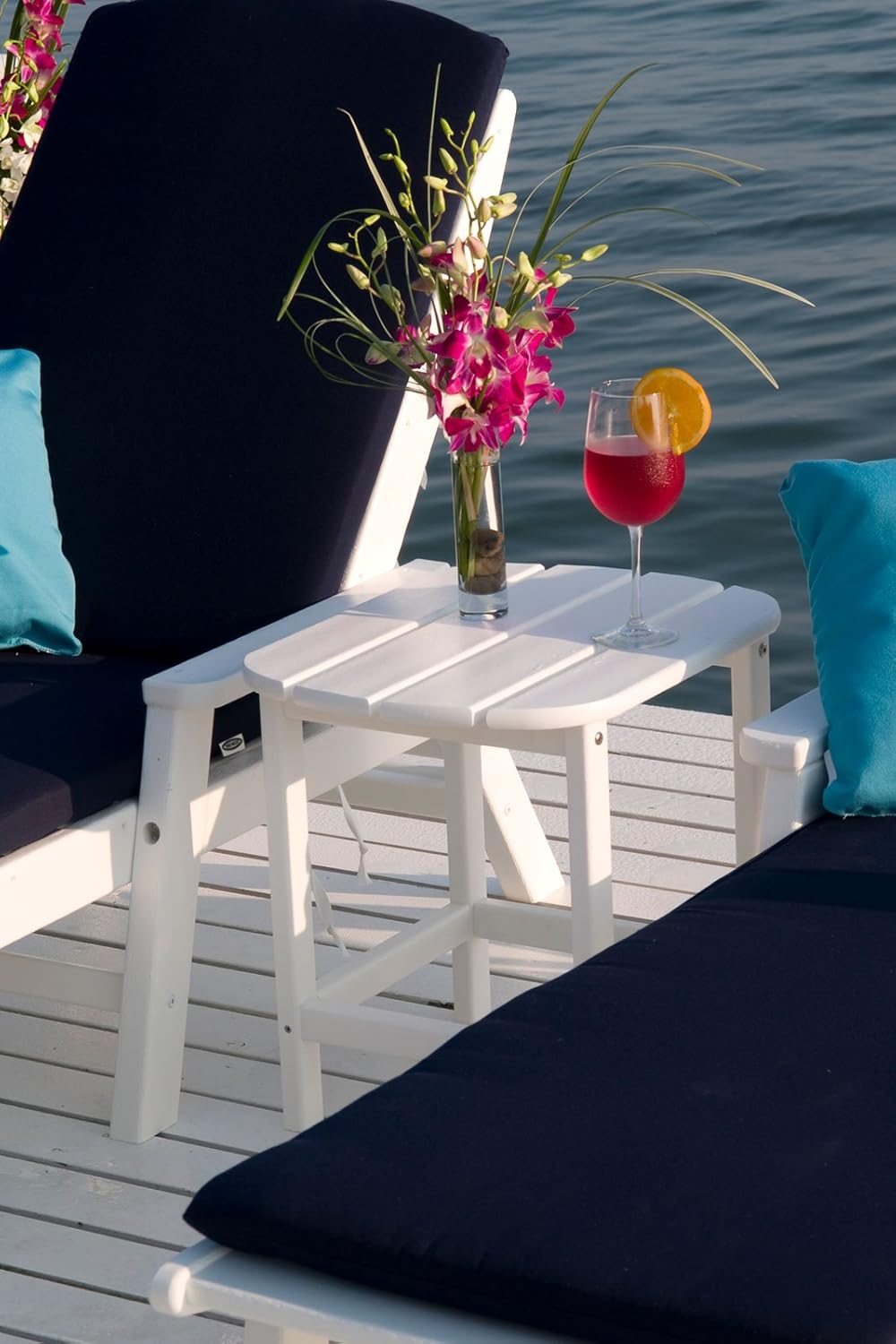 POLYWOOD SBT18TA South Beach 18" Outdoor Side Table, Tangerine : Patio Side Tables : Garden & Outdoor