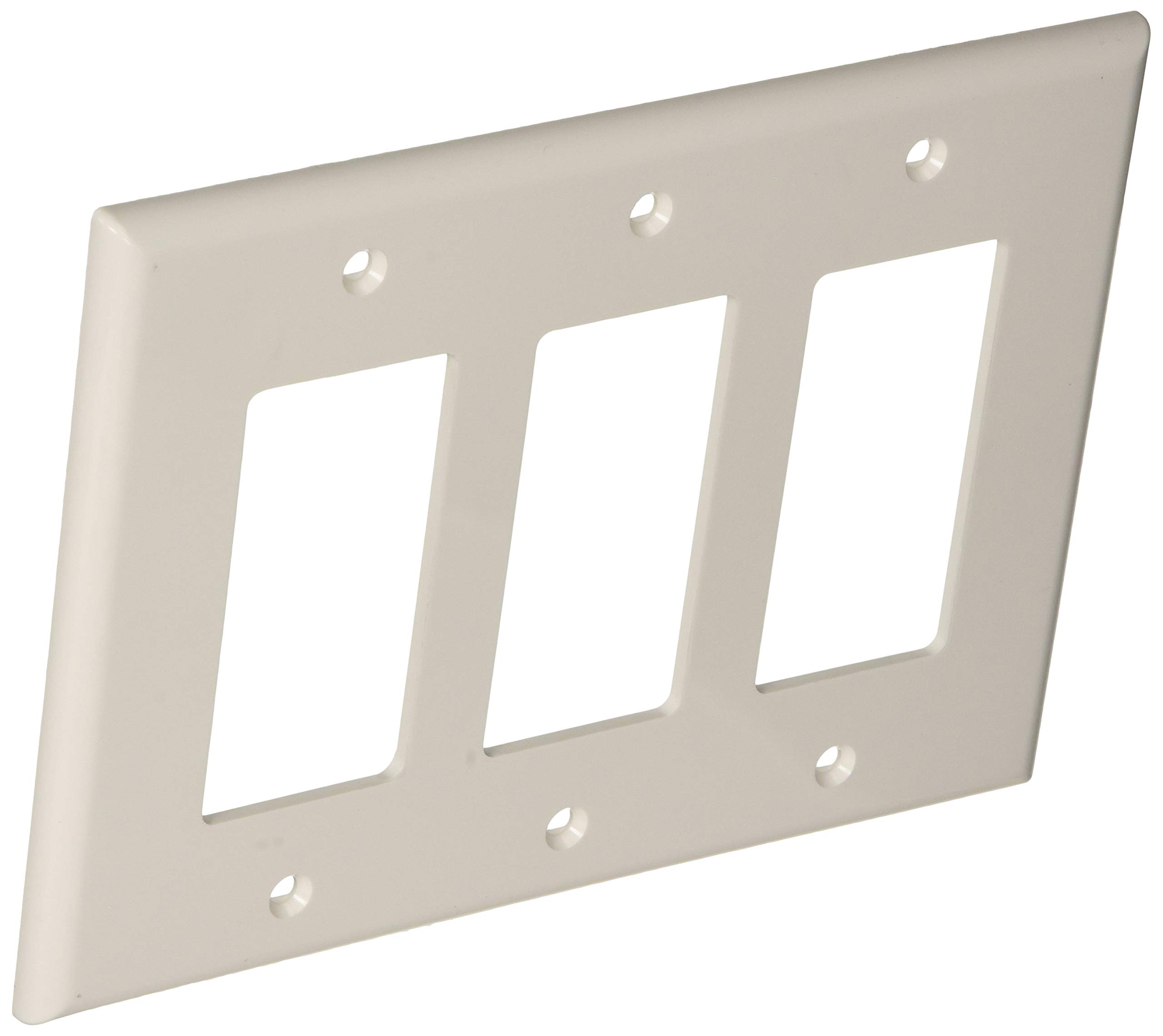 Leviton PJ263-W 3-Gang Decora/GFCI Decora Wallplate, Midway Size, White, 10-Pack