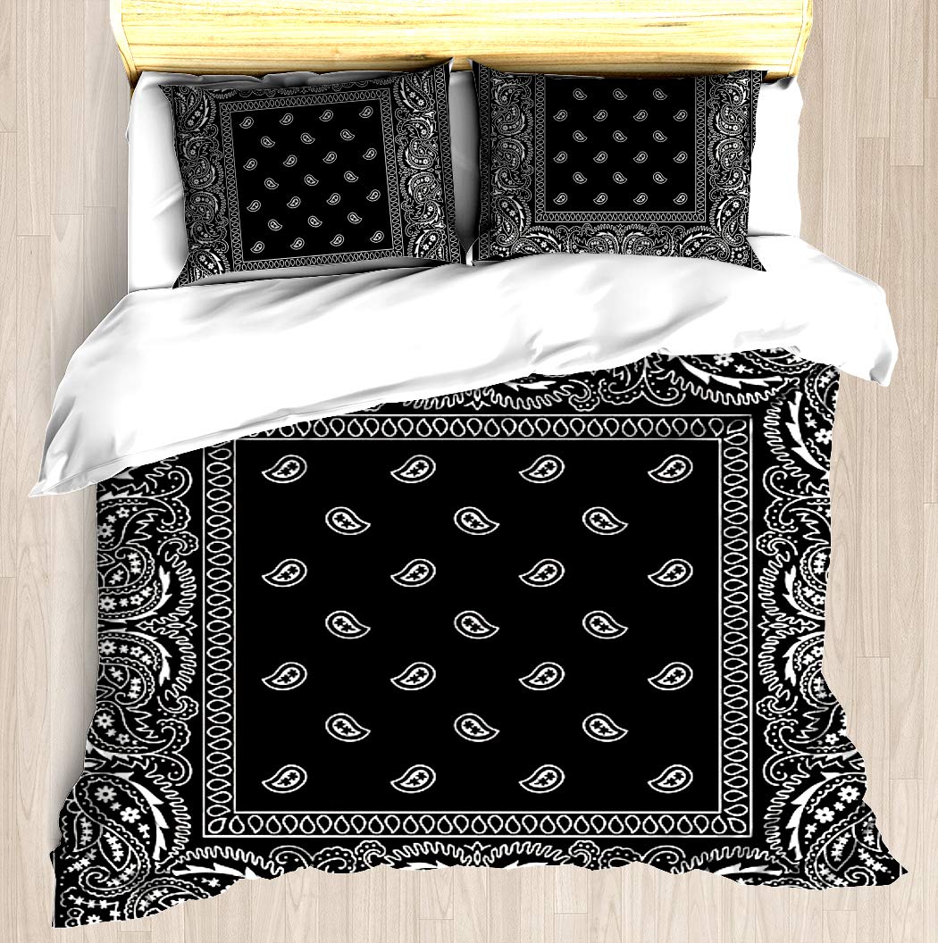Kjhjk Bandana Black Selection Available Duvet Cover Set Soft