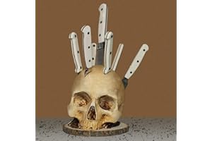 BLOWEST Skull Knife Holder For Kitchen Storage, Skull Decor Horror Kitchen Storage Knife Rack Kitchen Fruit Storage Rack Deco